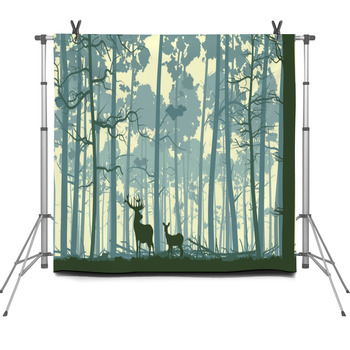 Abstract Illustration Of Wild Animals Fleece Backdrop