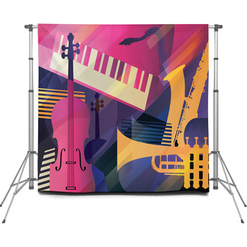 Abstract Jazz Art Music Custom Size Backdrop