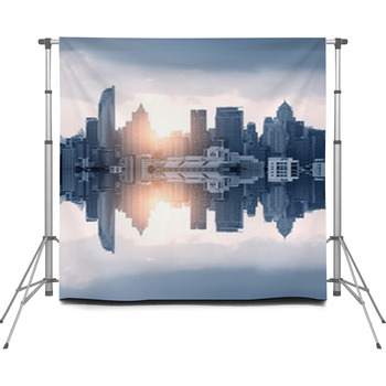 Abstract Modern City Skyline With Custom Size Backdrop
