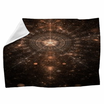 Abstract Old Alchemic Symbol Theme Brown Fleece Blanket