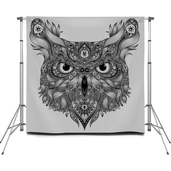 Abstract Owl Patterns Custom Size Backdrop