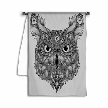 Abstract Owl Patterns Towel