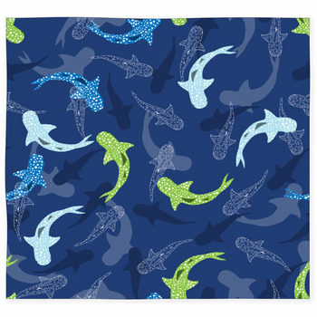 Abstract Pattern With Whale Shark Custom Size Floor Mat