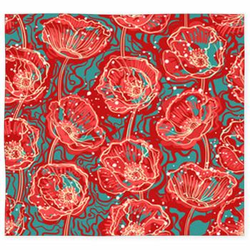 Abstract Poppies Custom Size Floor Mat