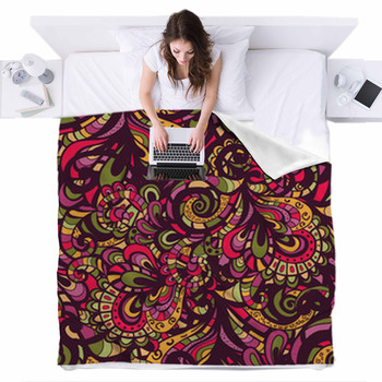 Abstract Seamless Pattern Fleece Bed Blanket