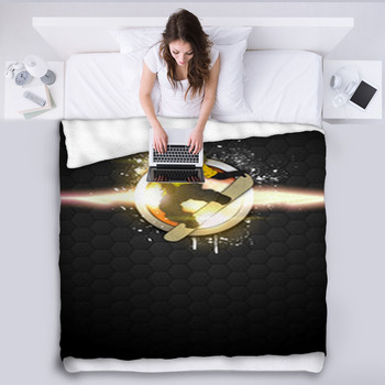 Abstract Snowboard Winter Tour Poster Fleece Blanket