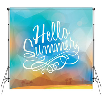 Abstract Summer Holiday Polygon Custom Size Backdrop