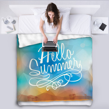 Abstract Summer Holiday Polygon Poster Fleece Blanket