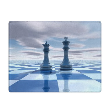 Abstract Surreal Background With Chess Figures Bath Mat