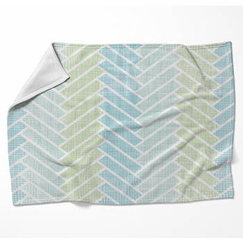Abstract Textile Stripes Parquet Woven Throw Blanket