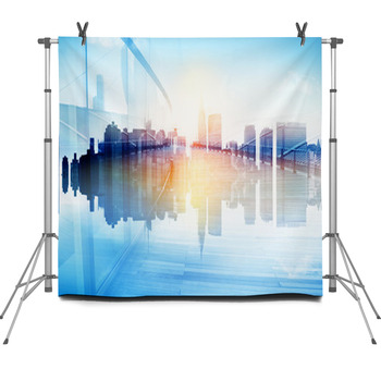 Abstract View Of Urban Scene And Fleece Backdrop