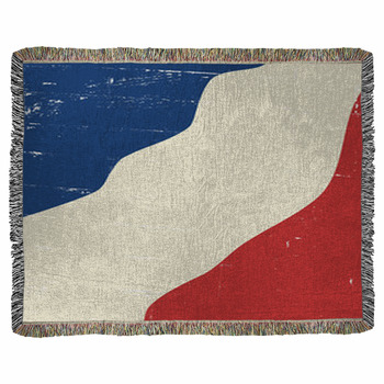Abstract Vintage French Flag Woven Throw Blanket