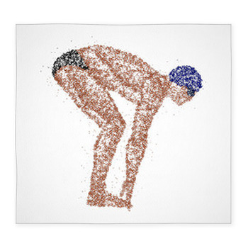 Abstraction Swimmer Athlete Custom Size Floor Mat