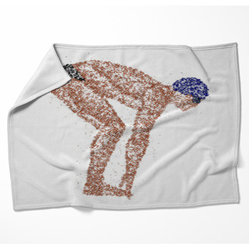 Abstraction Swimmer Athlete Woven Throw Blanket