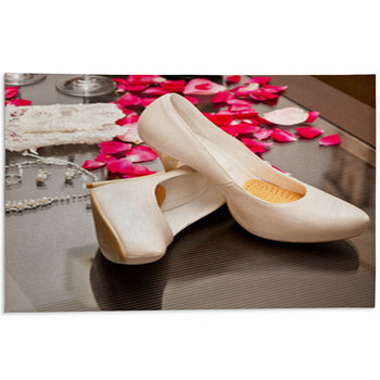 Accessories And Shoes Bride On The Table Area Rug