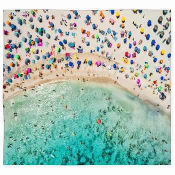 Aerial View Of Sandy Beach With Custom Size Floor Mat