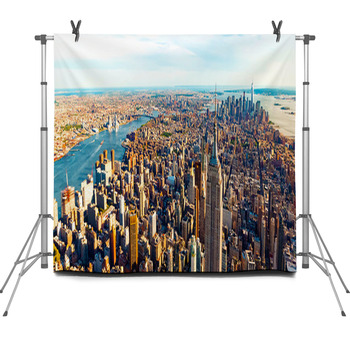 Aerial View Of The Skyscrapers Of Fleece Backdrop