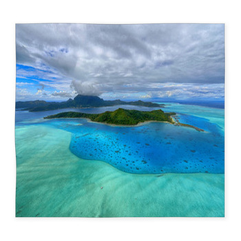 Aerial View On Bora Bora Custom Size Floor Mat
