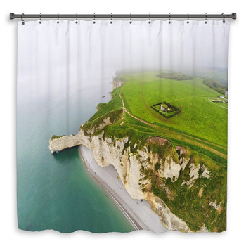 Aerial View On The Steep Coast Of Normandy Shower Curtain
