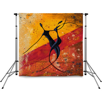 African Couple Dance On The Floor Pole Pocket Backdrop