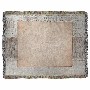 Aged Paper And Linen Fabric On The Woven Throw Blanket