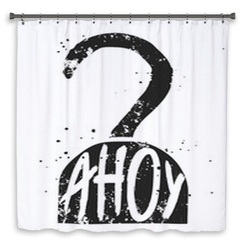 Ahoy Typographic Poster With Custom Size Shower Curtain
