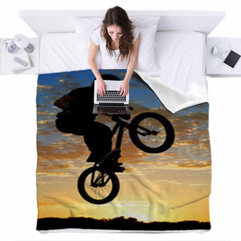 Airborne Bike Fleece Bed Blanket