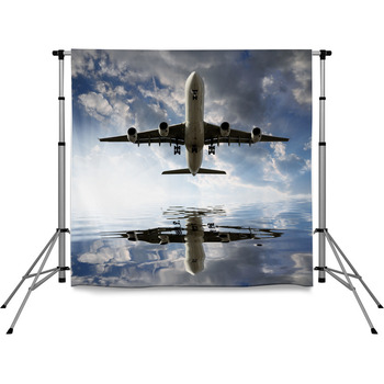Aircraft In The Sunset Pole Pocket Backdrop