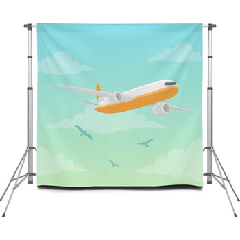 Airplane Vector Illustration Plane  Custom Size Backdrop