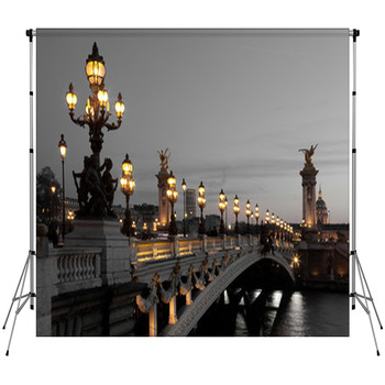 Alexander III Bridge, Paris, France Fleece Backdrop