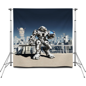 Alien Battle Droid - City Watch Custom Size Backdrop