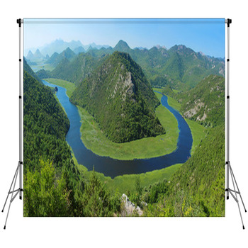 Amazing View Of Rijeka Crnojevica.  Custom Size Backdrop