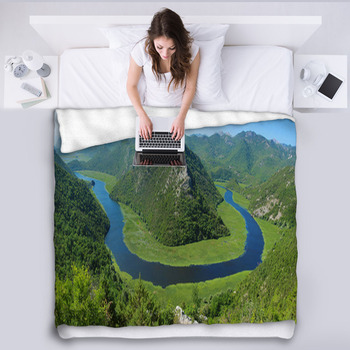 Amazing View Of Rijeka Crnojevica. Skadar  Fleece Blanket