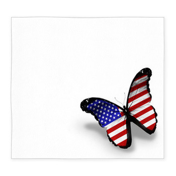 American Flag Butterfly, Isolated Custom Size Floor Mat