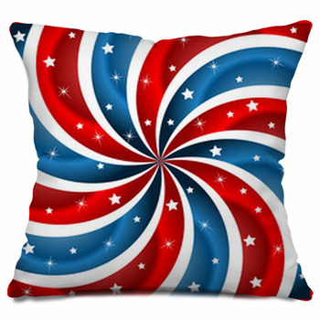 Red white and blue Throw Pillows Shams