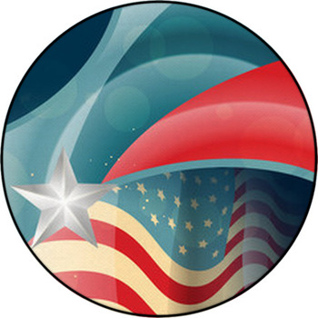 American Flag Vector Round Rug