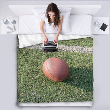 American Football Ball Fleece Blanket