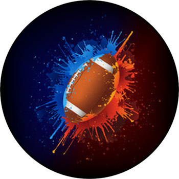 American Football Ball In Paint Round Rug