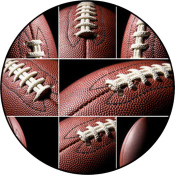 American Football Collage Round Rug