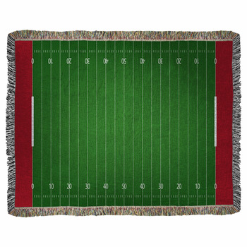 American Football Field Background Woven Throw Blanket