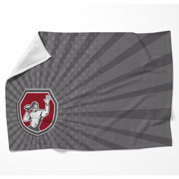 American Football Quarterback Throw Ball Fleece Blanket