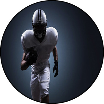 American Football Running Round Rug
