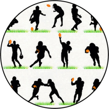 American Football Silhouettes Set Round Rug