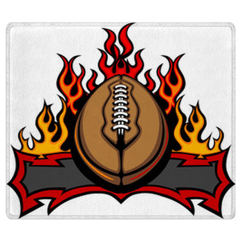 American Football Template With Flames Vector Area Rug