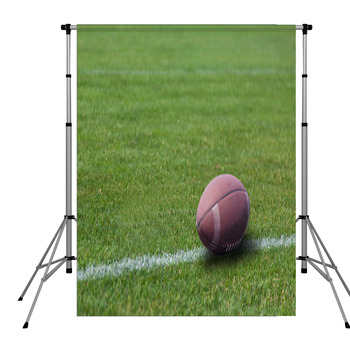 American Rugby Ball On The Grass Pole Pocket Backdrop