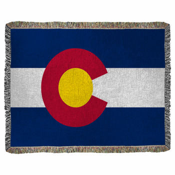 American State Colorado Flag Woven Throw Blanket