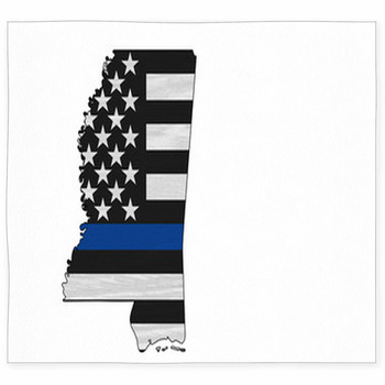 American Thin Blue Line Flag On Custom Size Floor Mat