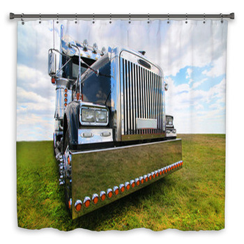 American Truck In Field Shower Curtain
