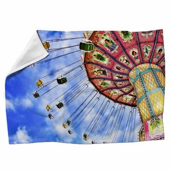 Amusement Park Swing Ride Fleece Blanket