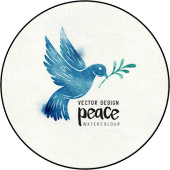 An Isolated Dove Flying Christmas Symbol Of Round Rug